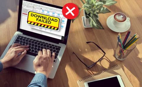 Computer Transfer  Download Failed Data Stop Loss Transfer Netwo Stock Photos