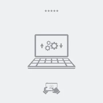 Computer transfer settings icon Stock Illustration
