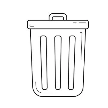 Computer trash bin line icon. Stock Illustration