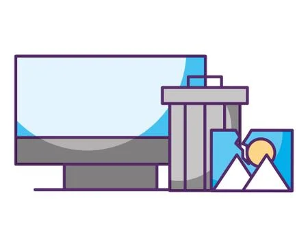 Computer trash can damage picture data Stock-Illustration