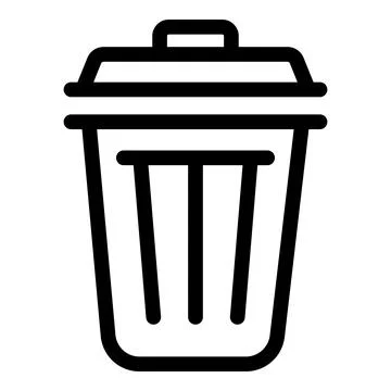 Computer trash icon, outline style Stock-Illustration