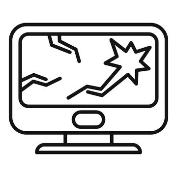 Computer trash icon outline vector. Waste rubbish Illustrazione stock