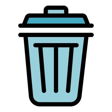 Computer trash icon vector flat Stock Illustration