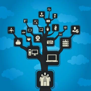 Computer tree2 Illustrazione stock