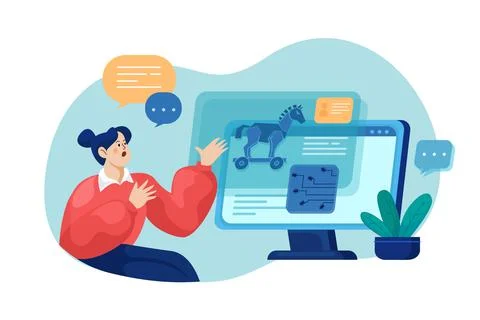 Computer Trojan Horse Attack Stock-Illustration