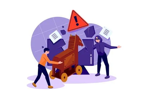 Computer Trojan Horse Attack イラスト素材