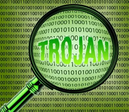 Computer Trojan Showing Internet Searching And Infected Stock Illustration