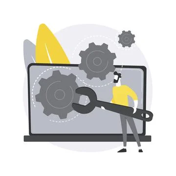 Computer troubleshooting abstract concept vector illustration. 스톡 일러스트