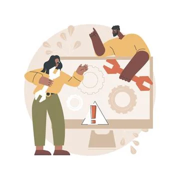 Computer troubleshooting abstract concept vector illustration. 스톡 일러스트