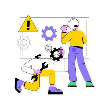 Computer troubleshooting abstract concept vector illustration. 스톡 일러스트