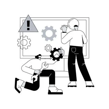Computer troubleshooting abstract concept vector illustration. Stock Illustration