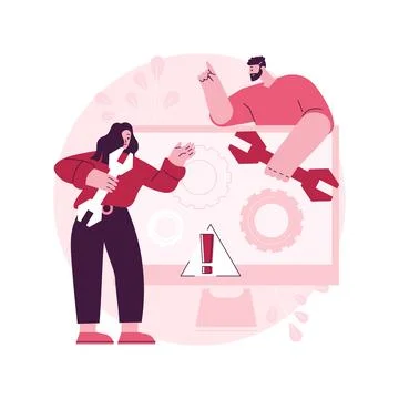 Computer troubleshooting abstract concept vector illustration. Stock Illustration