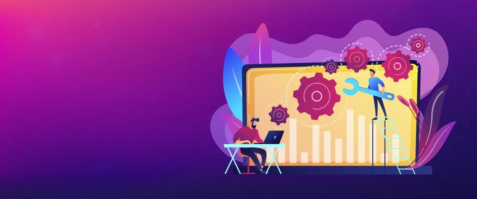 Computer troubleshooting concept banner header. Stock Illustration