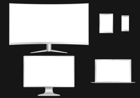 Computer, tv, laptop, tablet, phone Stock Illustration