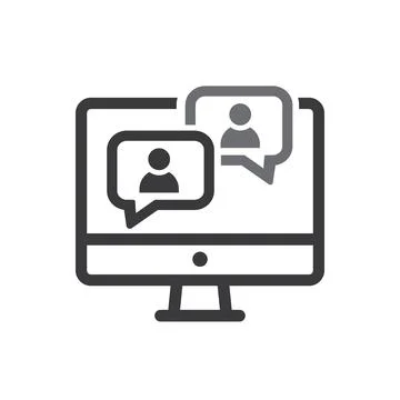 Computer with two dialog bubbles Stock Illustration