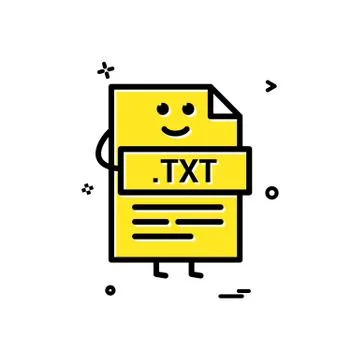 Computer txt file format type icon vector design Illustrazione stock