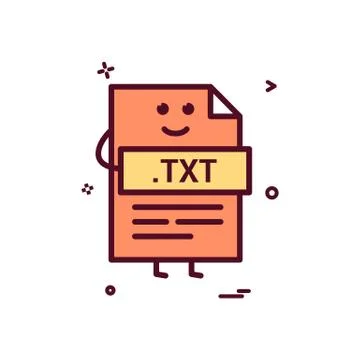 Computer txt file format type icon vector design Stock Illustration