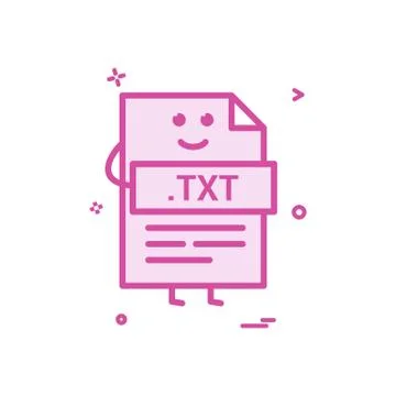 Computer txt file format type icon vector design Stock Illustration