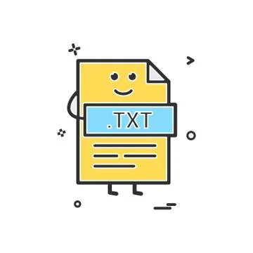 Computer txt file format type icon vector design Stock Illustration