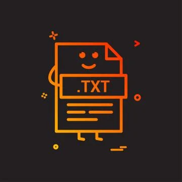 Computer txt file format type icon vector design Illustrazione stock
