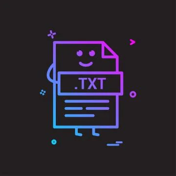 Computer txt file format type icon vector design 스톡 일러스트