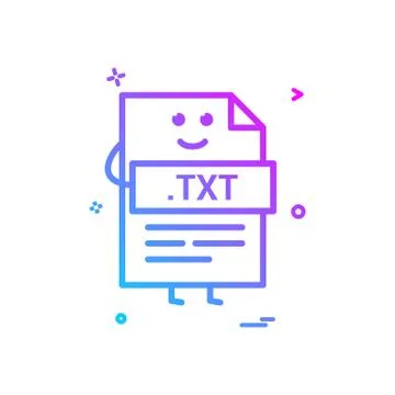 Computer txt file format type icon vector design Stock Illustration