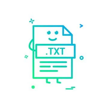 Computer txt file format type icon vector design Stock Illustration