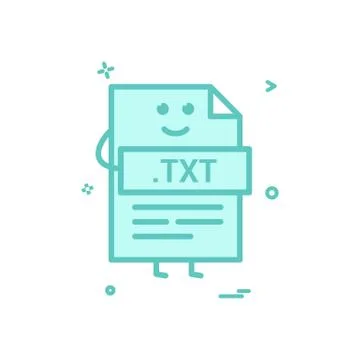 Computer txt file format type icon vector design Stock Illustration