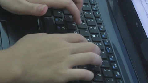Computer typing Stock Footage 70375619