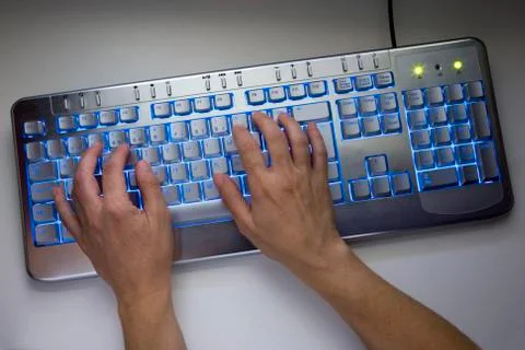 Computer typing Stock Photos