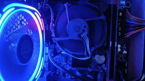 Computer Unit Cooling Fan in Action Stock Footage 317441381