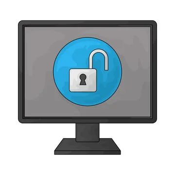Computer unlock illustration Stock Illustration