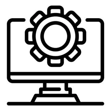 Computer update icon, outline style Stock Illustration