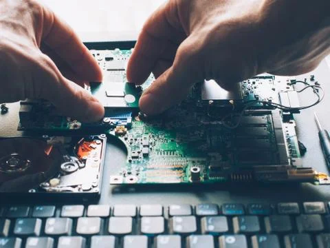 Computer upgrade processor installation cpu Foto stock