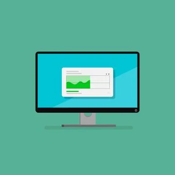 Computer with uploading tab UI screen Stock Illustration