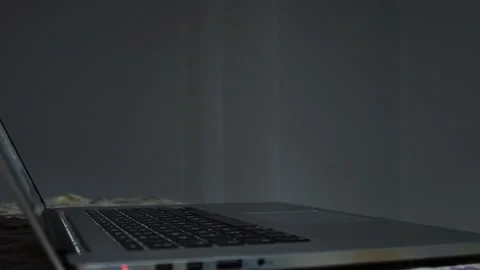 Computer usage / browsing closing laptop Stock Footage