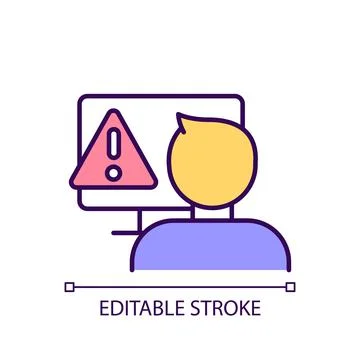Computer usage limitation RGB color icon Stock Illustration