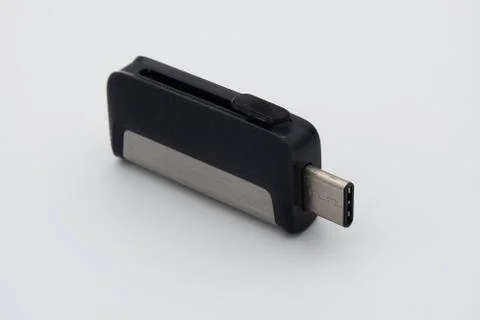 Computer USB-C stick for data transfer Stock Photos