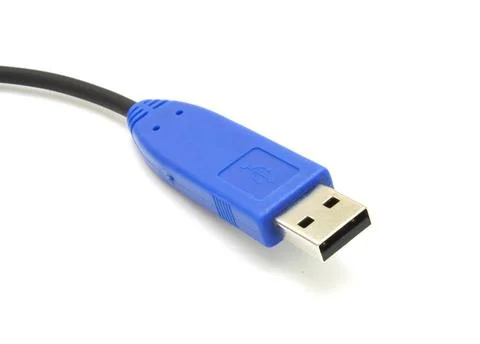 Computer usb cable Computer usb cable isolated data on white background Co... 스톡 사진