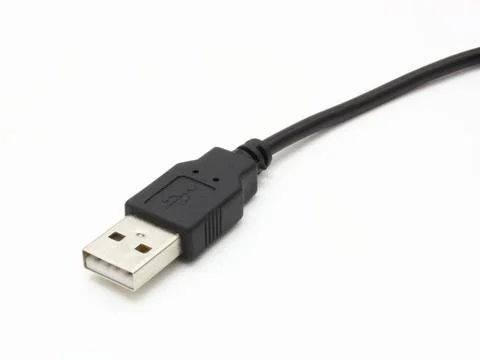 Computer usb cable Computer usb cable isolated data on white background Co... Stock Photos