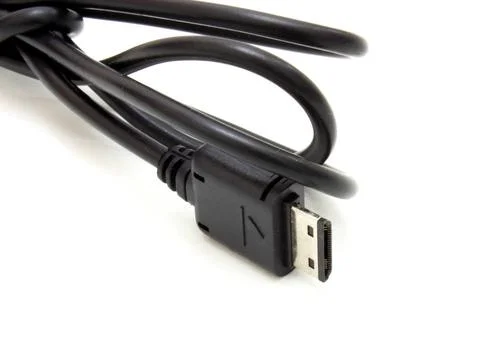 Computer usb cable Computer usb cable isolated data on white background Co... Stock Photos
