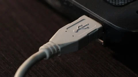 Computer USB connector melted by high temperature in laptop error. Gray wire Stock Footage 47781875