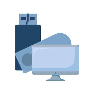 Computer usb storage on white background 스톡 일러스트