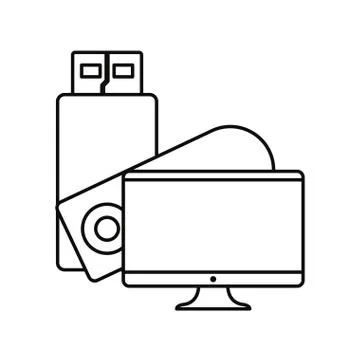 Computer usb storage on white background Stock Illustration