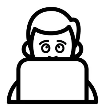 Computer User Avatar Stock Illustration