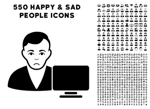 Computer User Icon with Bonus Stock Illustration