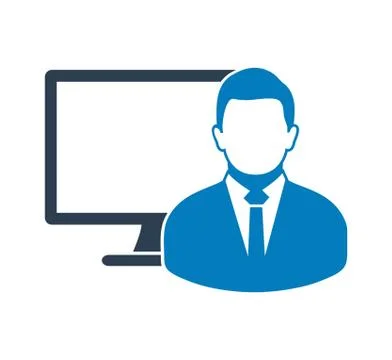 Computer User Icon. Flat style vector EPS. Stock Illustration