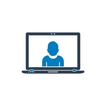 Computer User Icon. Flat style vector EPS. Stock Illustration