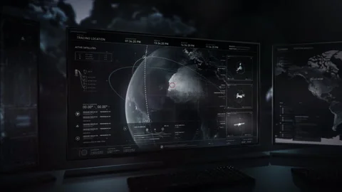 Computer User Interface. Active Satellites Accessed in Nouakchott. Mauritania Stock Footage 269131684