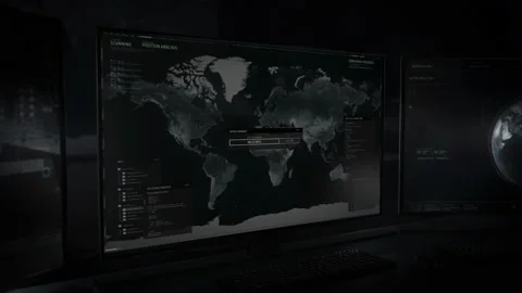 Computer user interface loading. The target was located in Washington,DC. Stock Footage 204912758